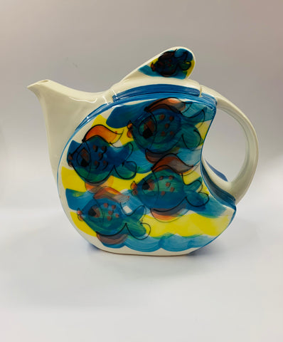 Christine Purdom NZ pottery fish teapot