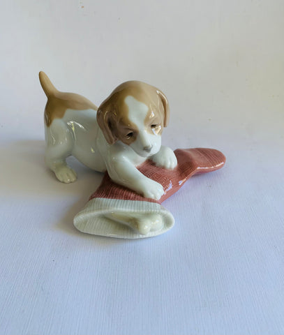 Nao puppy with its Xmas stocking