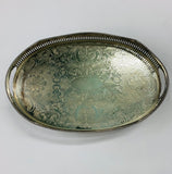Ornate silver plated drinks tray