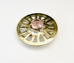 Vintage Round Brooch with Purple Coloured Jewel