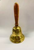 Large antique solid brass school bell