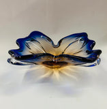 Stunning art glass butterfly shape bowl
