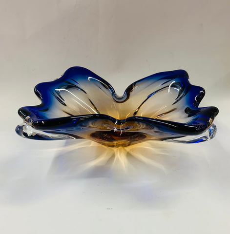 Stunning art glass butterfly shape bowl