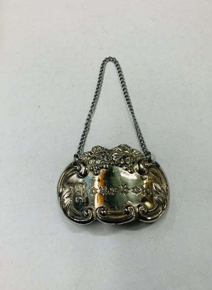 Silver plated Bourbon decanter label
