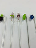 Set of 7 vintage glass swizzle sticks