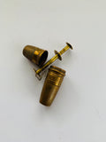 Brass vintage needle and thread case