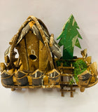 Vintage rustic wooden Xmas house