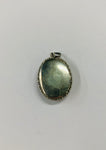 Antique silver and butterfly wing pendant