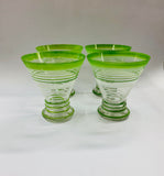 Retro green jug and glasses set