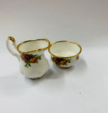 Royal Albert Old Country Roses miniature milk jug and sugar bowl