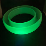 Uranium glass circle bud vase