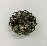 Silver tone purple stone vintage brooch