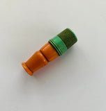 Bakelite green and orange needle case