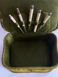 Victorian green velvet and hand painted sewing box