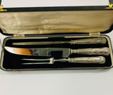 Silver plated Kings pattern carving set