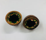 Carved coquilla nut egg shape case