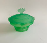 Uranium green glass jewellery box