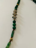 Malachite and enamel bead vintage necklace