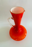Large orange art glass jug