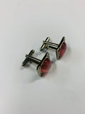 Midcentury pink stone cufflinks
