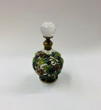 Vintage glass and enamel painted perfume bottle
