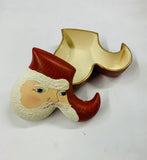 Ceramic vintage Santa jewellery box