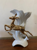 Italian ceramic vase with a leaping gold deer