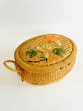 Woven Ratan Oval Sewing Box