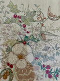 Framed Embroidery of a Winter Bouquet