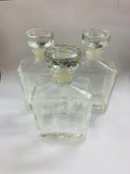 Set of 3 crystal whisky decanters