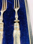 Sterling silver pistol grip dessert forks set of 6