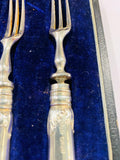 Sterling silver pistol grip dessert forks set of 6
