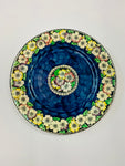 Large Maling blue thumbprint plate
