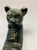 Antique painted plaster cat in a boot door stop