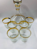 Retro Midcentury decanter and whisky glass set