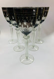 Set of 6 vintage Venetian tall wine glasses