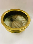 Large beaten brass planter