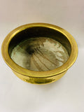 Large beaten brass planter