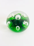 Green Based Paperweight with Large Bubbles