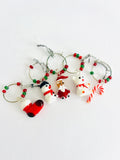 Glass Christmas Wine Charms