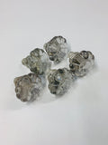 Set 5 antique glass large door knobs