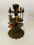 Rare Victorian cast iron ornate cotton reel holder and pin cushion