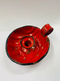 Vintage red enamel wee willy winky candle holder