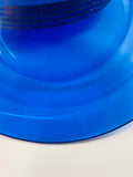 Set of 6 cobalt blue French glass lunch plates