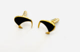 Vintage Set of Cufflinks with Kiwi in Black Enamel