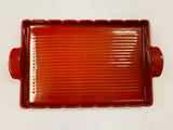 Emile Henry BBQ ceramic red tray