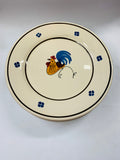 Set of 6 Italian Lamas pottery rooster plates