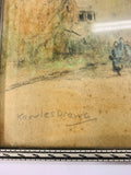 Knowles Drewe cottage scene original art