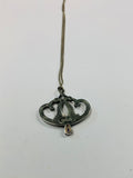 Art Nouveau sterling silver pendant on silver necklace