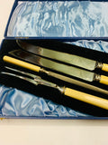 Antique Bone handled carving set in original box